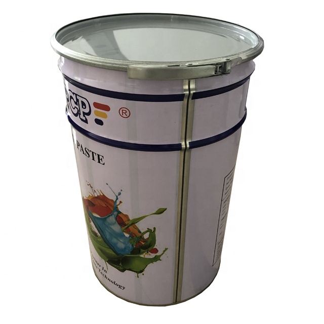 Ex-factory price 25 liters tin paint bucket with flower lid