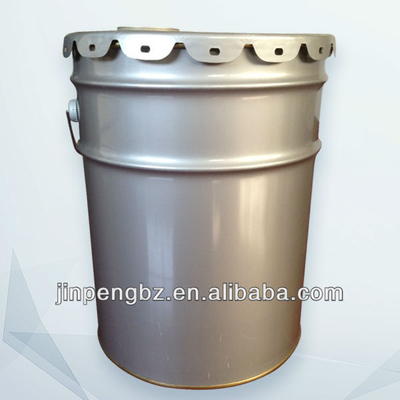 Round tin bucket with lid