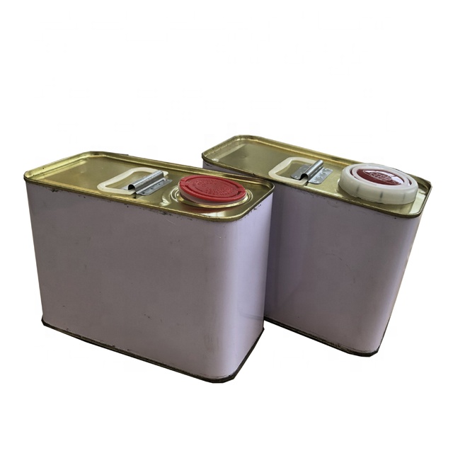 Colorful printed 1 liter metal square oil can with screw top cap/1 liter square metal tin paint can sizes