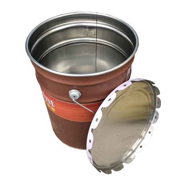 20L tinplate bucket with steel handle, used for paint, coating or other chemical products